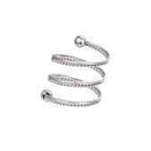 Jersey ring | Spiraalvormige ring | Zilver - Maat 18 | Cadeau voor haar | Tieners | Moederdag