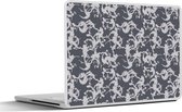 Laptop sticker - 10.1 inch - Patronen - Zwart Wit - Camouflage - 25x18cm - Laptopstickers - Laptop skin - Cover