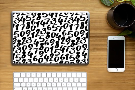 Sticker ordinateur portable - 13,3 pouces - Chiffres - Vintage - Chiffres - Motifs