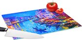 Glazen Snijplank - 39x28 - Schilderij - Italië - Boot - Water - Architectuur - Snijplanken Glas