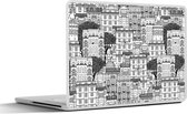 Laptop sticker - 12.3 inch - Patroon - Huizen - Steden - 30x22cm - Laptopstickers - Laptop skin - Cover
