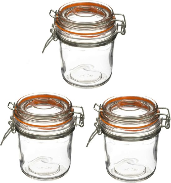 Set de 3 bocaux de conserve/bocaux de conservation en verre à fermeture  pivotante 