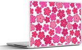 Laptop sticker - 11.6 inch - Bloemen - Roze - Patronen - 30x21cm - Laptopstickers - Laptop skin - Cover