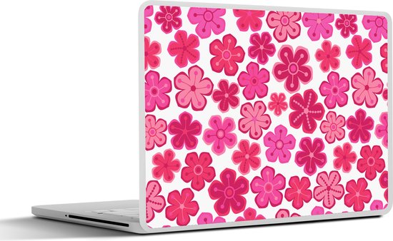 Sticker ordinateur portable - 12,3 pouces - Fleurs - Rose - Motifs