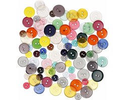 Knoopjes/Knopen voor kleding - 100x stuks - gekleurd mix - 12-18-20 mm - formaten mix