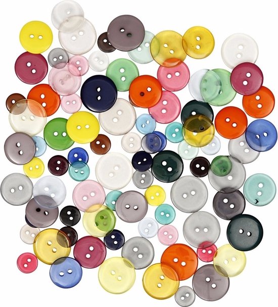 Boutons de couleur mélangés 100 pièces