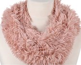 Pluche col sjaal roze 80 cm voor volwassenen