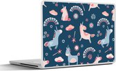 Laptop sticker - 12.3 inch - Unicorn - Regenboog - Patronen - 30x22cm - Laptopstickers - Laptop skin - Cover