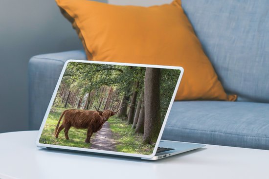 Autocollant pour ordinateur portable - 10,1 pouces - Highlander écossais - Crapaud - Arbre - 25x18cm - Autocollants pour ordinateur portable - Peau pour ordinateur portable - Couverture