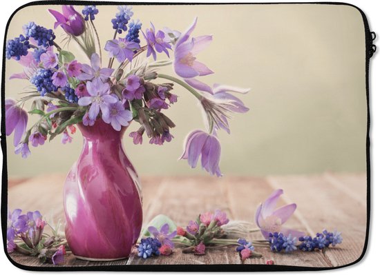 Housse pour ordinateur portable 13 pouces - Printemps - Lilas - Nature morte - Housse pour ordinateur portable - Dimensions intérieures 32x22,5 cm
