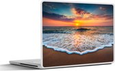 Laptop sticker - 11.6 inch - Strand - Zee - Zonsondergang - 30x21cm - Laptopstickers - Laptop skin - Cover