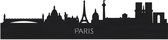 Skyline Parijs Zwart hout - 100 cm - Woondecoratie - Wanddecoratie - Meer steden beschikbaar - Woonkamer idee - City Art - Steden kunst - Cadeau voor hem - Cadeau voor haar - Jubileum - Trouwerij - WoodWideCities
