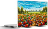 Laptop sticker - 14 inch - Schilderij - Olieverf - Bloemen - Natuur - 32x5x23x5cm - Laptopstickers - Laptop skin - Cover