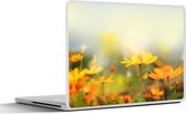 Laptop sticker - 14 inch - Bloemen - Landschap - Geel - 32x5x23x5cm - Laptopstickers - Laptop skin - Cover