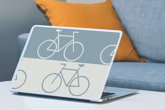 Sticker ordinateur portable - 17,3 pouces - Vélo - Blauw - Motif