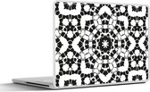 Laptop sticker - 17.3 inch - Mandala - Zwart Wit - Patronen - 40x30cm - Laptopstickers - Laptop skin - Cover