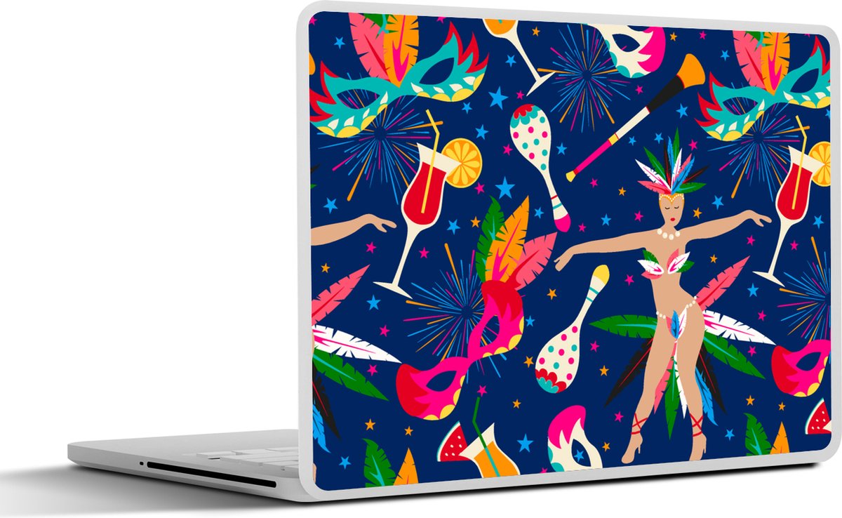 Laptop sticker - 13.3 inch - Carnaval - Brazilië - Patronen - 31x22,5cm - Laptopstickers - Laptop skin - Cover