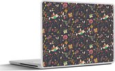 Laptop sticker - 14 inch - Patroon - Zomer - Bloemen - 32x5x23x5cm - Laptopstickers - Laptop skin - Cover