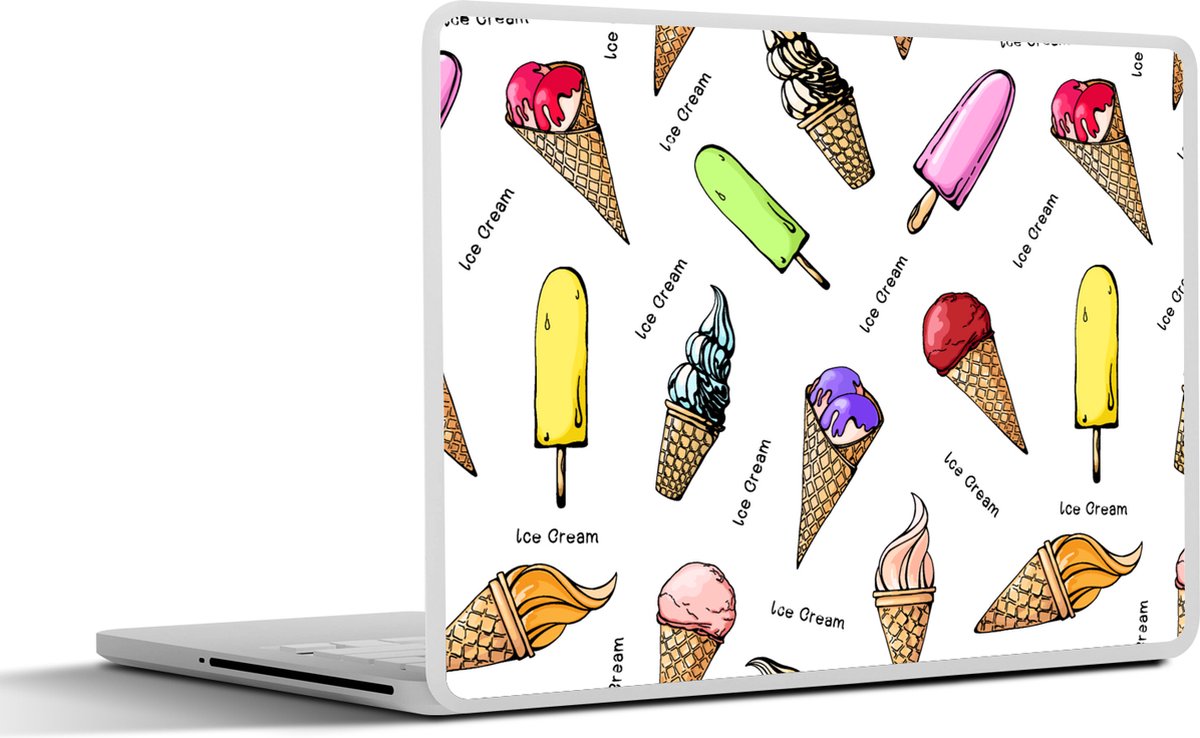 Laptop sticker - 11.6 inch - IJshoorntjes - IJs - Patroon - 30x21cm - Laptopstickers - Laptop skin - Cover