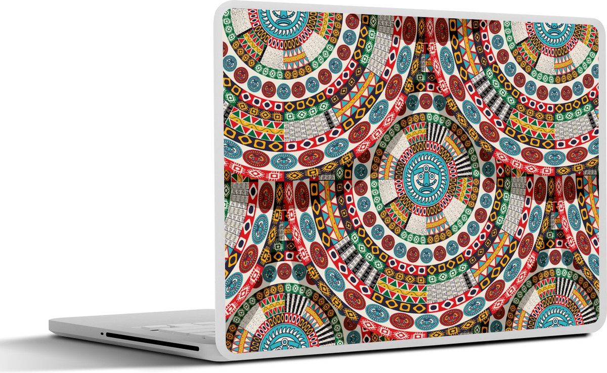 Laptop sticker - 13.3 inch - Tegel - Azteken - Cirkels - Patronen - 31x22,5cm - Laptopstickers - Laptop skin - Cover