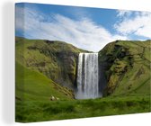 Canvas Schilderij Waterval - IJsland - Natuur - 90x60 cm - Wanddecoratie