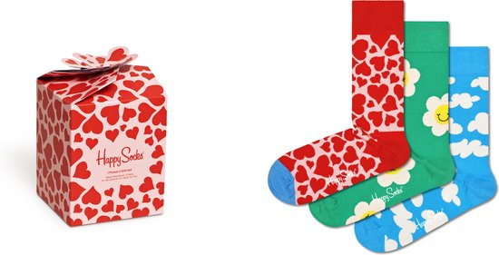 Happy Socks Pack I Flower U Socks Gift Set (3-pack) - unisex enkelsokken - Unisex - Maat: 36-40