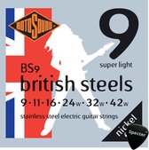 Rotosound British Steel Snarenset Elektrische Gitaar Met Specter Plectrum - 009 - 042 Set - Gitaar Snaren
