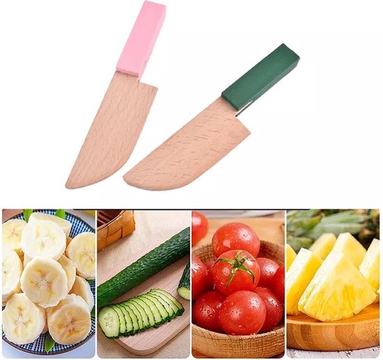 Couteau en bois (vert) - Couteau pour enfants - Ustensile de Cuisine -  Enfants 
