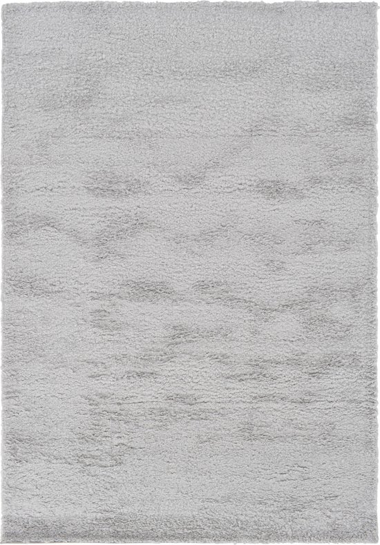 Vercai Rugs Parma Collectie - Hoogpolig Vloerkleed - Shaggy Tapijt voor Woonkamer - Polyester - Zilver - 160x230 cm