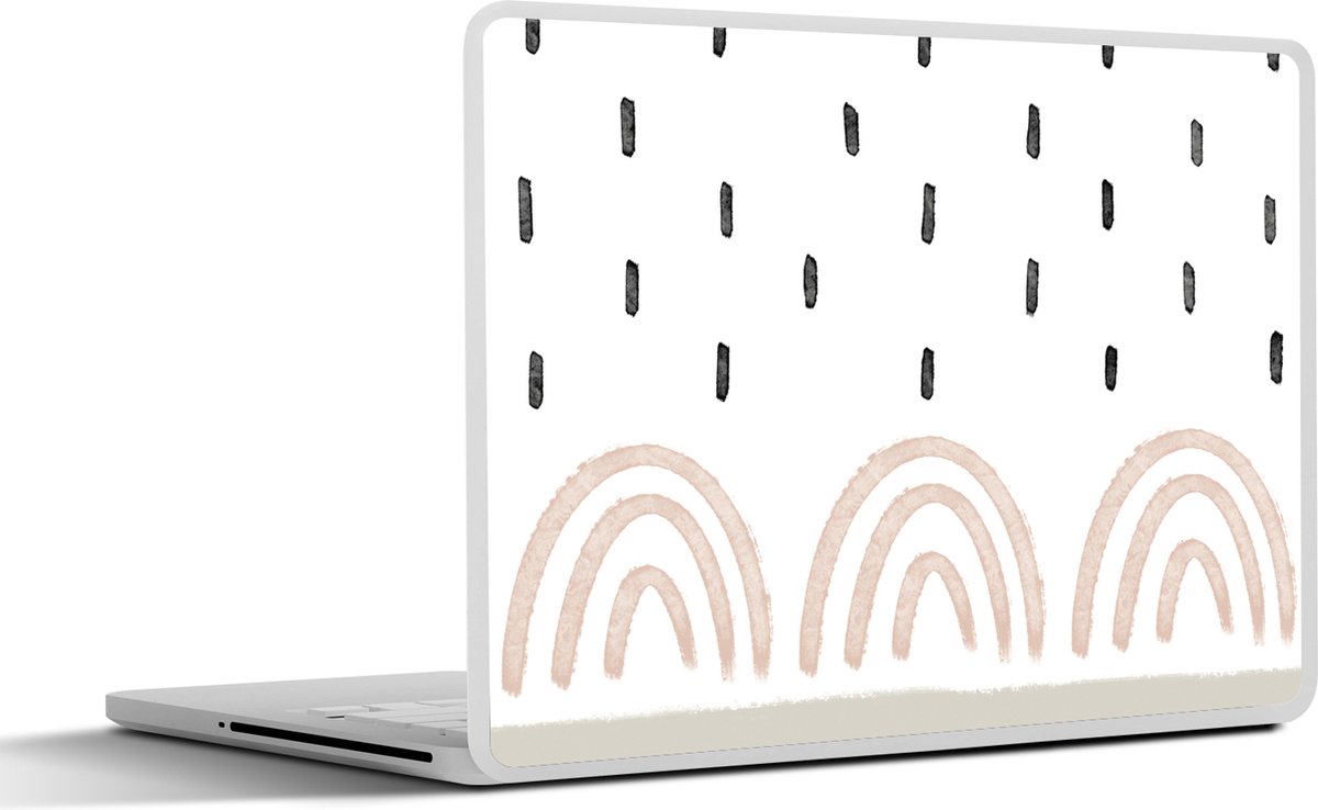 Laptop sticker - 12.3 inch - Regenboog - Pastel - Regen - 30x22cm - Laptopstickers - Laptop skin - Cover