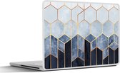 Laptop sticker - 12.3 inch - Hexagon - Gold - Luxe - Patronen - 30x22cm - Laptopstickers - Laptop skin - Cover