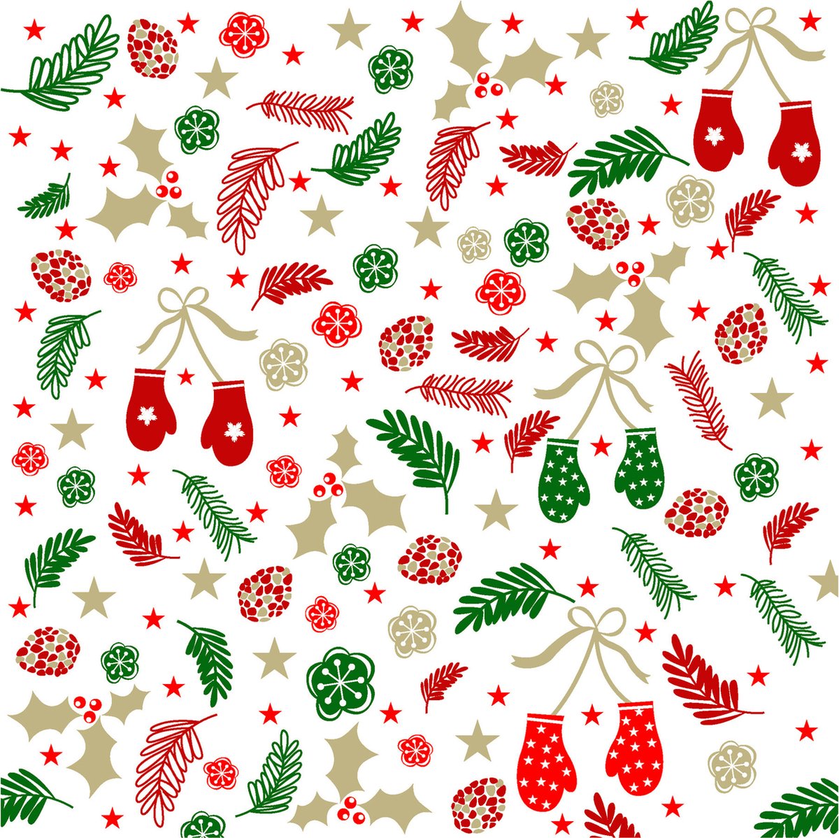 J-Line servet Kerst Achtergrond - papier - mix - large - 3 pakken van 12
