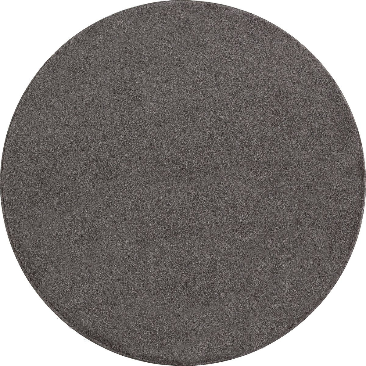 Flycarpets Liam Effen Mocca Vloerkleed Rond - Laagpolig - 120x120 cm