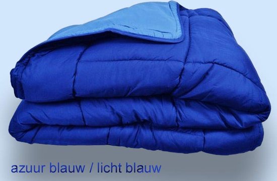 Bedrukt Dekbed Hoesloos Wasbaar Zonder Overtrek Lits Jumeaux - Blauw & Azuur 240x220cm