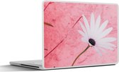 Laptop sticker - 13.3 inch - Bloemen - Roze - Vintage - 31x22,5cm - Laptopstickers - Laptop skin - Cover