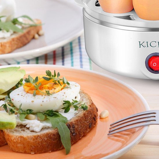 Kicinn Elektrische Eierkoker - Geschikt voor 7 eieren - Wit - Kicinn