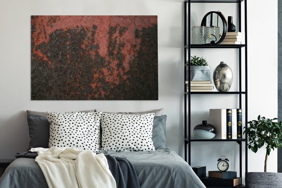 Tableau sur toile Zwart - Rouille - Métal - 120x80 cm - Décoration murale