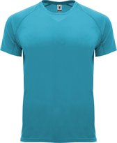 Turquoise unisex sportshirt korte mouwen Bahrain merk Roly maat 3XL