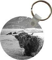 Porte-clés - Scottish Highlander - Berg - Animaux - Plastique - Rond - Cadeaux à distribuer