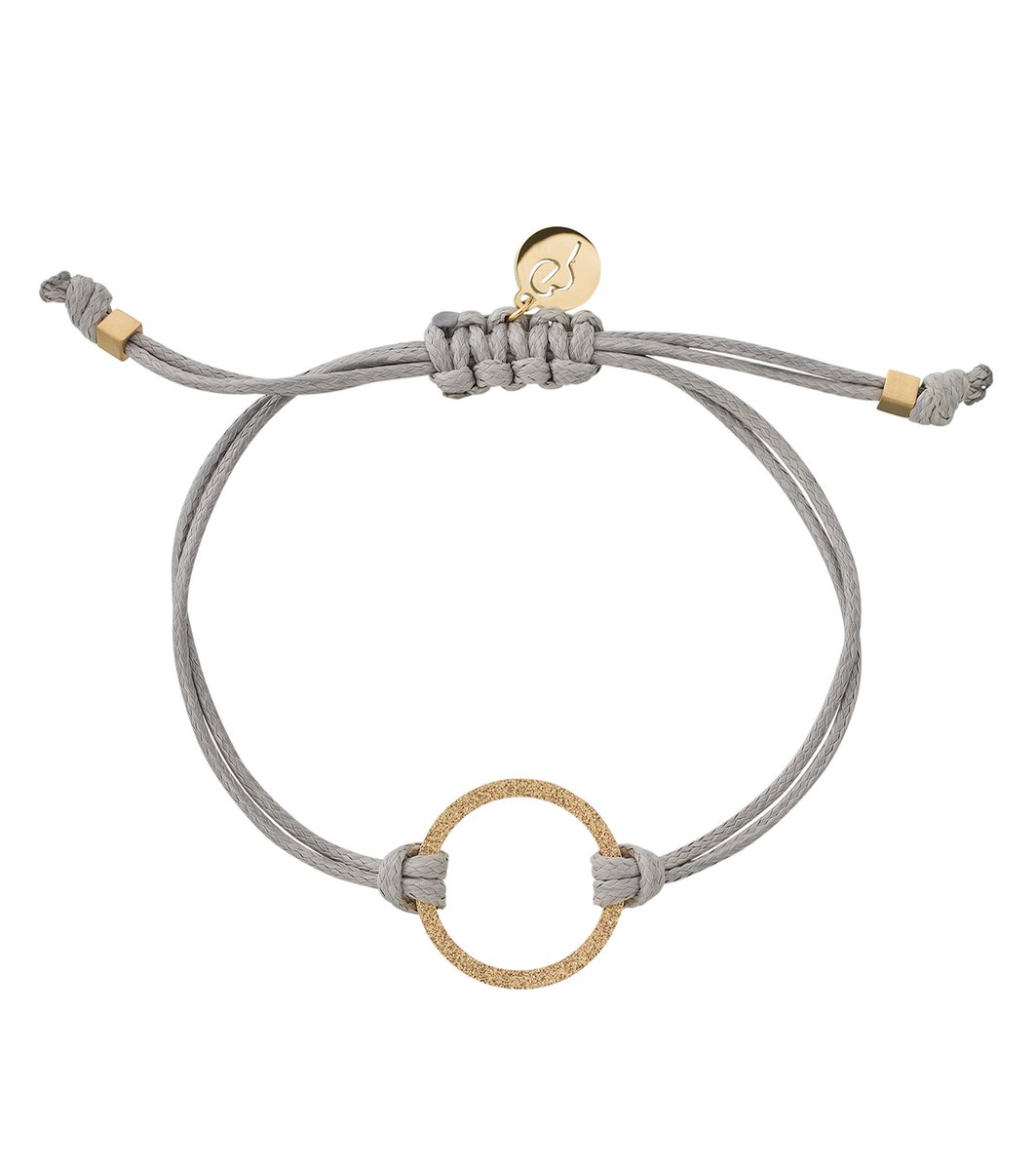 Edblad-Circle-Cord-armband-grijs-goud