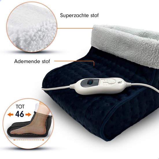 AG160 Elektrische voetenwarmer - Met Timer en Overhittingsbeveliging - 3 temperatuurstanden - Blauw