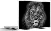Laptop sticker - 15.6 inch - Dieren - Leeuw - Zwart - Wit - Portret - 36x27,5cm - Laptopstickers - Laptop skin - Cover