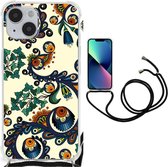 Telefoontas Geschikt voor iPhone 14 Plus Shockproof Case met doorzichtige rand Barok Flower