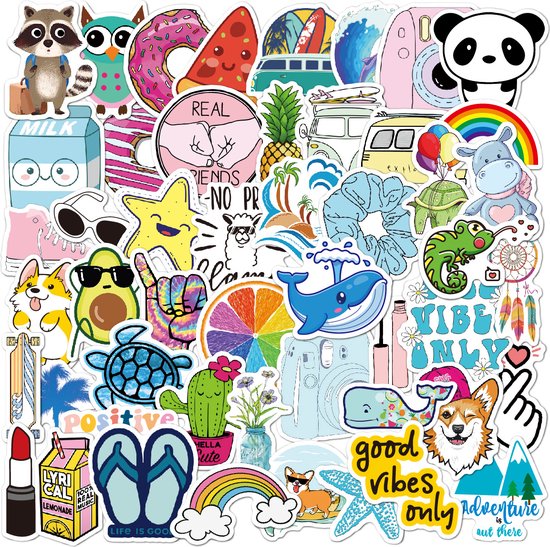 Rainbecom – Skate Stickers 50 Stuks – VSCO Esthetische Stickers – Waterdicht – Anti-Zon- Agenda – Versier je Spullen