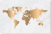 Muismat Eigen Wereldkaarten - Wereldkaart Goud Marmer muismat rubber - 27x18 cm - Muismat met foto