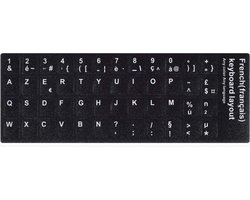 Franse Toetsenbord Stickers AZERTY – Zwart – Frans Alfabet