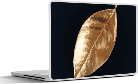 Autocollant pour ordinateur portable - 11,6 pouces - Feuilles - Noir et or - Luxe - Nature - Plantes - 30x21cm - Autocollants pour ordinateur portable - Peau pour ordinateur portable - Couverture