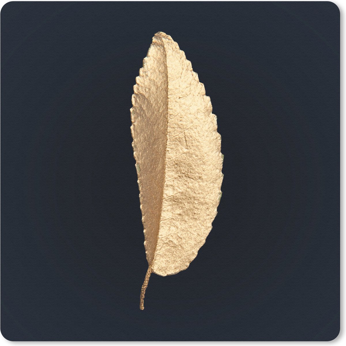 Muismat 30x30 cm - Mousepad Bladeren - Black and gold - Luxe - Chic - Natuur - Muismatten