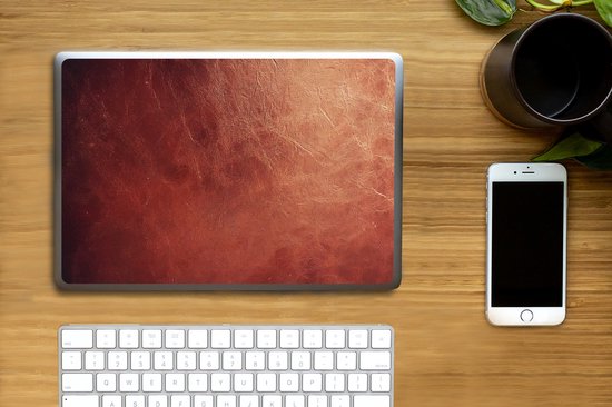Laptop sticker - 11.6 inch - Leer - Lederlook - Bruin - Licht - 30x21cm - Laptopstickers - Laptop skin - Cover