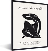 Fotolijst incl. Poster - Vrouw - Abstract - Zwart - Henri Matisse - 30x40 cm - Posterlijst